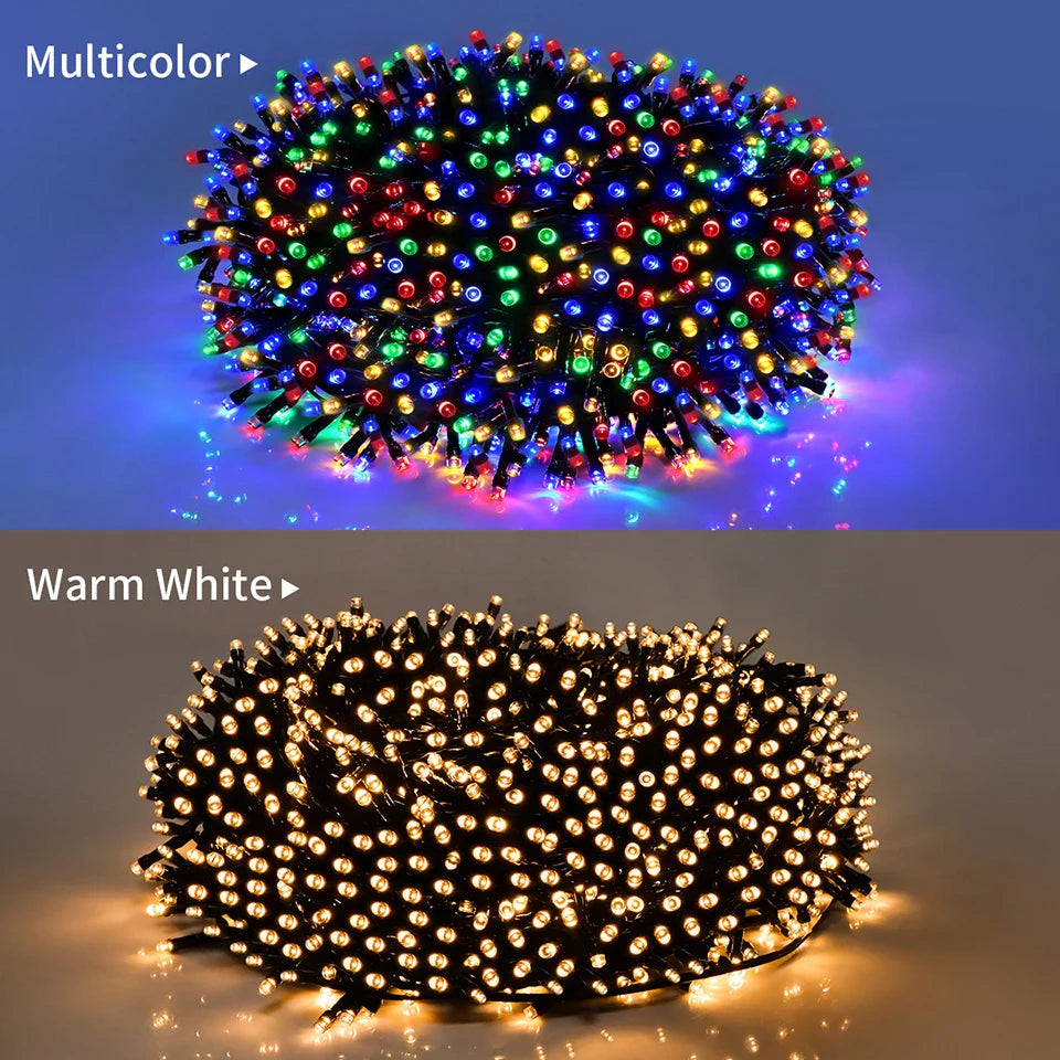 Guirlande lumineuse LED Twinkle Star 100M 50M étanche 8 modes d'éclairage pour jardin extérieur, pelouse, sapin de Noël, décoration de festival