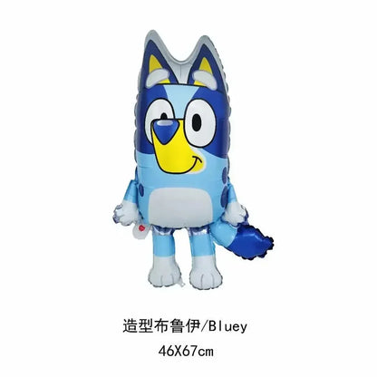 New Cartoon Bluey Family Aluminum Balloon Cartoon Game Toy Blue Orange Brouy Balloon Decoration Set Birthday Party Supplies