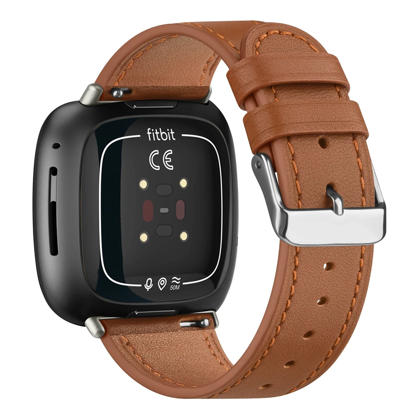 Genuine Leather Band For Fitbit Versa 3/Versa 4 Strap Bracelet For Fitbit Sense/Sense 2 Watch Band Adjustable Wristband