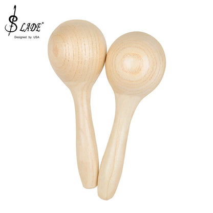 SLADE 1 paire de jouets Maraca en bois d'épicéa pour bébé, jouet d'éducation précoce pour enfants, illumination musicale, Instruments de Percussion Orff