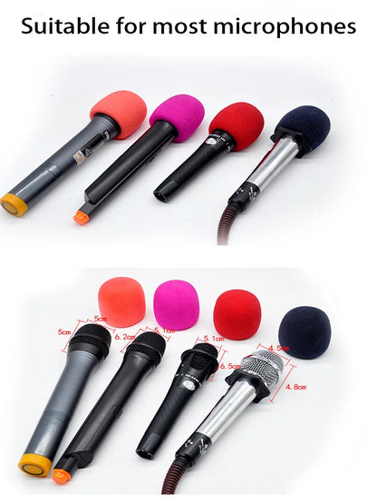 Colorful Windproof Anti-Spit Washable Sponge Foam Wireless Microphone Protective Cover for Most Microphones (3.5 x 7 cm)