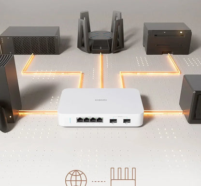 Xiaomi Mi 10 Gigabit Ethernet Switch 10000Mbps Network Switches VLAN Ethernet Splitter Lan Router 4 2.5G Ports RJ45 Hub Switch