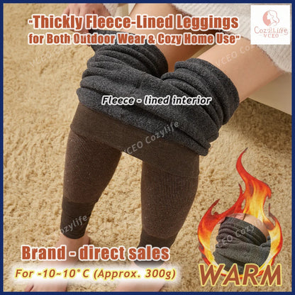 Winter Warm Fleece Lined Leggings Thickened Lounge Pants Extra Warm Heavyweight 300g Plush Fleece Thermal Leggings for Women