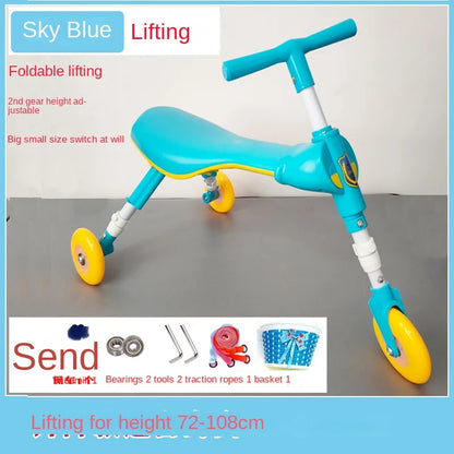 New liftable children's folding large mantis car three-wheeled scooter baby walker 1-6 years old yo-yo car