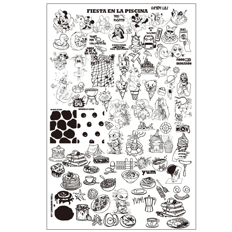 Cartoon Halloween Nail Stamping Plates skull Character Animals Template Stencils Nail Art Stamp Plate Manicure Nail Print Tool