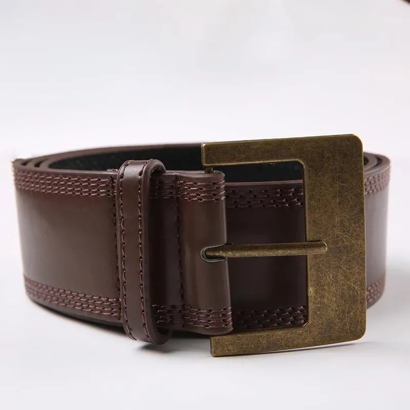 Desinger ceintures pour femmes Vintage large ceinture grande taille Western Cowgirl Cowboy Goth Y2k marron moyen âge mode ceinture femme