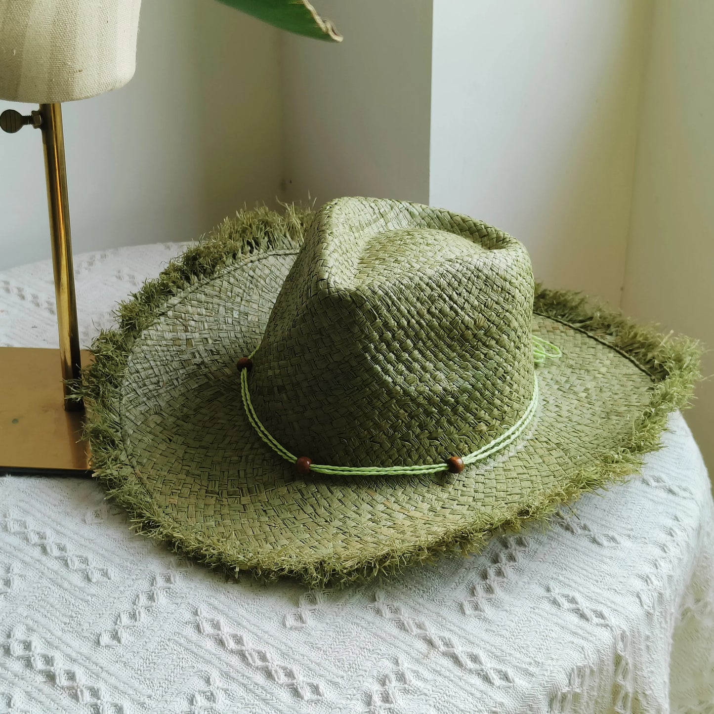 Hand-painted Western Cowboy hat Bronze green hat for men women Large Brim stiff straw hat summer sombrero vaquero hombreковбойс