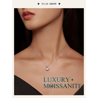 Stunning 1 Carat Moissanite Pendant Necklace | 925 Sterling Silver | Wedding & Bridal Fine Jewelry