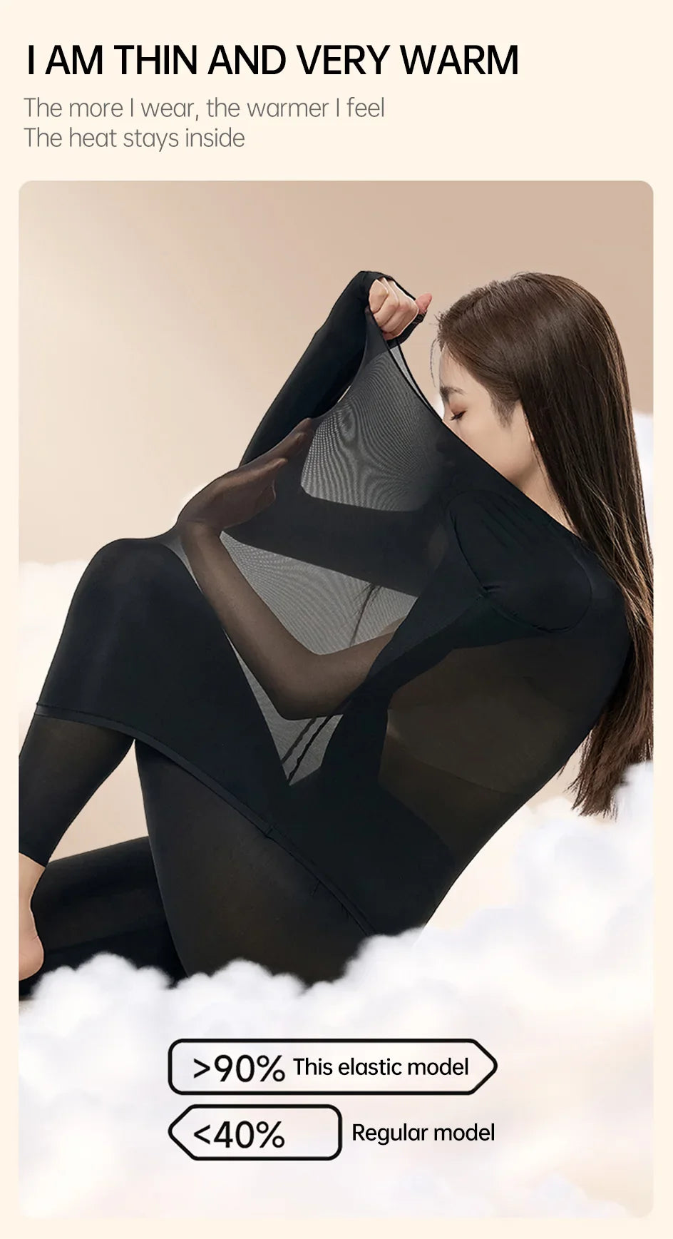 POKARLA 1 ensemble de sous-vêtements thermiques chauds intimes Sexy longs Johns femmes en forme de ensembles femme col moyen vêtements de mise en forme thermique