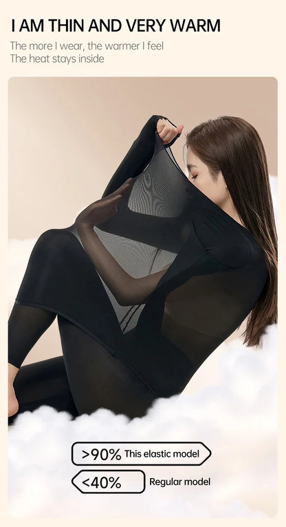 POKARLA 1 ensemble de sous-vêtements thermiques chauds intimes Sexy longs Johns femmes en forme de ensembles femme col moyen vêtements de mise en forme thermique