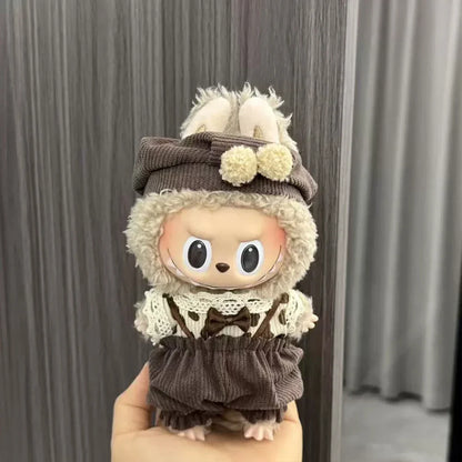Labubu Doll Clothes Enamel Labu Cloth 17cm Doll Cute Dress-up Climbing Clothes Skirt Plush Toy Clothes