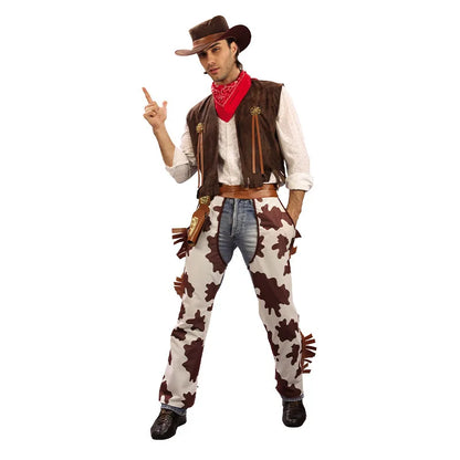 Costume de Cowboy Trempé pour Hommes et Femmes Adultes, Robe Occidentale de Cowgirl, Costumes de Cosplay de Carnaval d'Halloween
