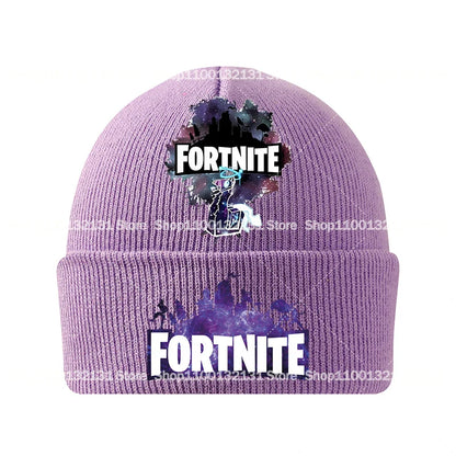 Bonnet tricoté Fortnites Chapeau de dessin animé Jeu Forteresse Nuit Casque Enfant Automne Hiver Bonnets en Laine Chapeau Anime Cadeau Anniversaire Enfant Nouveau