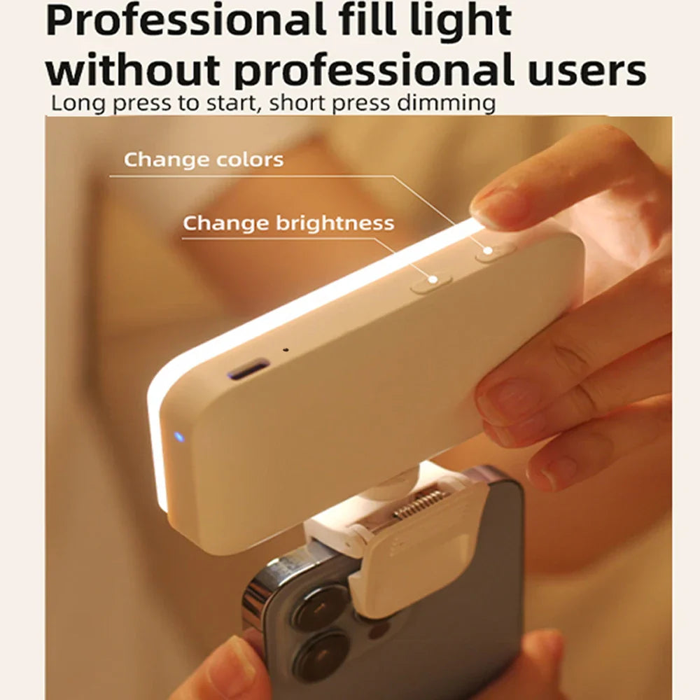Lampe LED de poche pour Selfie, pour IPhone, IPad, téléphone portable, ordinateur portable, Clip, remplissage Flash, vidéo, Photo, lampe de photographie