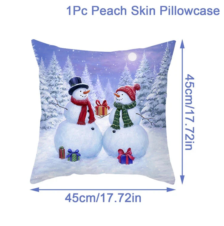Housse de coussin de noël, père noël, décor de joyeux noël pour la maison, ornements de noël 2025, cadeaux de noël, nouvel an 2026