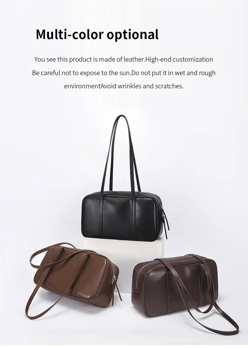 Sacs à bandoulière en cuir véritable de vache pour femmes, sacs à main de luxe de styliste de mode pour dames, sac à main rétro en cuir de vache Boston pour les déplacements