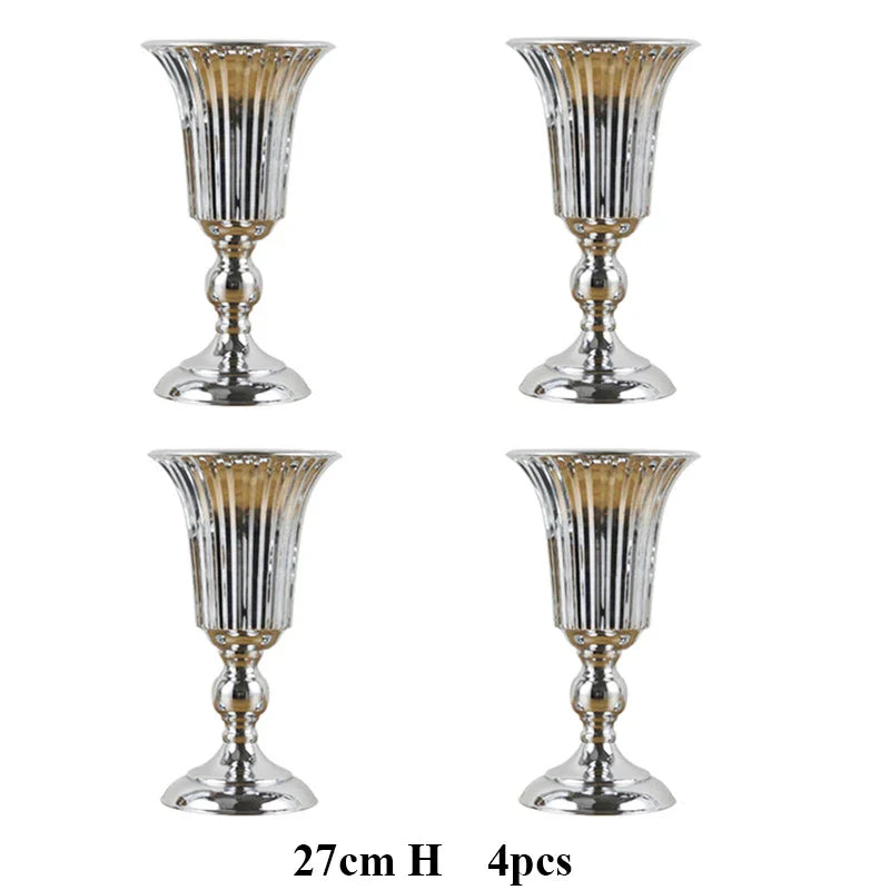 PEANDIM Luxury Silver Flower Vase Home Vase Desktop Craft Flower Arrangement Decoration Wedding Party Christmas Flower Rack