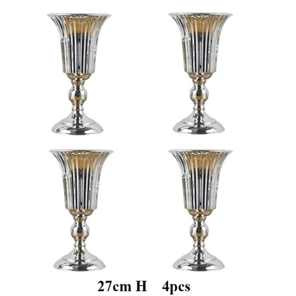 PEANDIM Luxury Silver Flower Vase Home Vase Desktop Craft Flower Arrangement Decoration Wedding Party Christmas Flower Rack