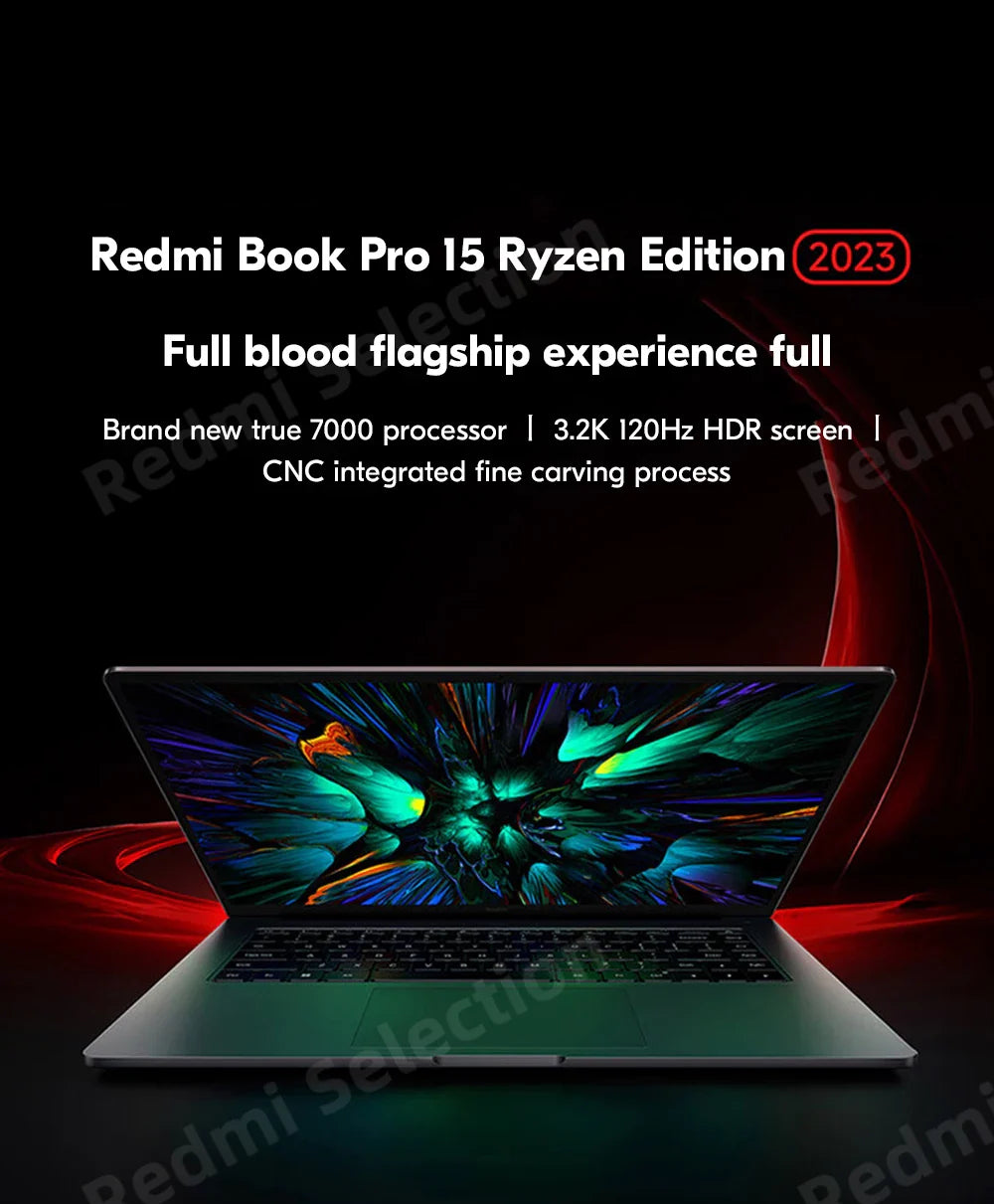 2023 Xiaomi Ordinateur portable Redmi Book Pro 15 Ryzen R5-7640HS/R7-7840HS AMD 780M/760M 16 Go de RAM 512 Go/1 To 15,6 pouces 3.2K 120Hz Mi Notebook