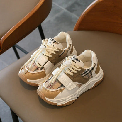Chaussures de sport pour enfants garçons et filles, nouvelles baskets rétro d'automne, chaussures de tennis pour enfants et adolescents, chaussures de course décontractées à carreaux pour étudiants