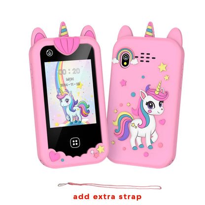 Téléphone intelligent pour enfants Filles Garçons Jouets Téléphone portable Double appareil photo Lecteur de musique 17 jeux Téléphone d'apprentissage pour tout-petits Cadeaux d'anniversaire