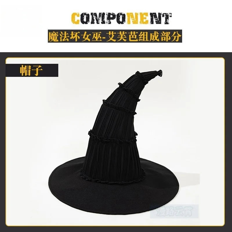 Elphaba Cosplay Costume, Halloween, Christmas, Role Playing, Comic, Customized, Mooyiyi, New 2025 big hat brim is gorgeous