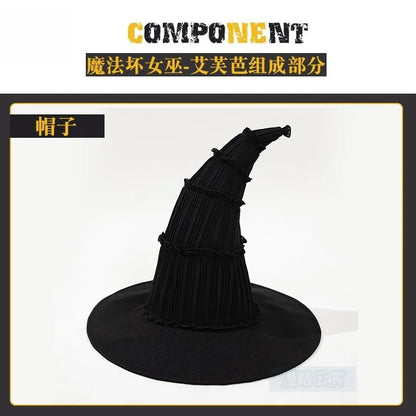 Elphaba Cosplay Costume, Halloween, Christmas, Role Playing, Comic, Customized, Mooyiyi, New 2025 big hat brim is gorgeous