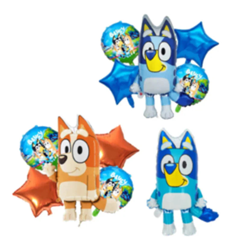New Bluey Family Cartoon Aluminum Balloon Set Cute Bluey Bingo Balloon Birthday Gifts Party Supplies Decor Cosplay Props Toys