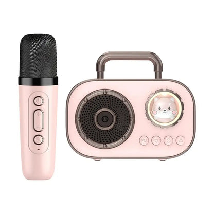 Kids Karaoke Machine Mini Wireless Karaoke Machine With Microphone Long Battery Life Rechargeable Audio Supplies With Dual Mic