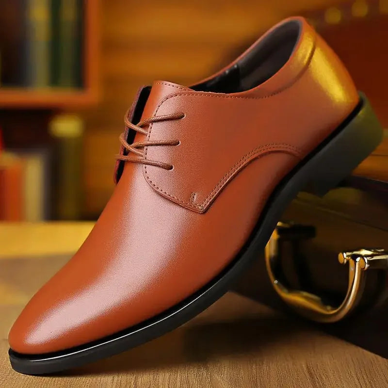 Men's breathable leather shoes, soft leather black shoes, soft sole, best businessman, formal wear, casual, spring and autumn