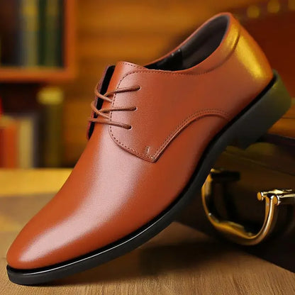 Men's breathable leather shoes, soft leather black shoes, soft sole, best businessman, formal wear, casual, spring and autumn