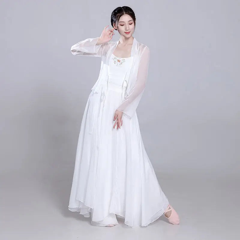 Ele Classical Dance Costume White Gauzy Skirt Super Fairy T Performance Suit Fene Dra Design Beautiful Mythology