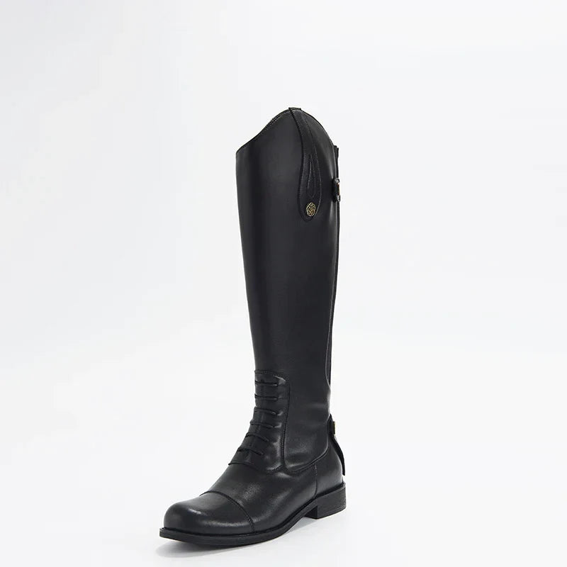 Bottes d'équitation 2025 en cuir, bottes longues, équipement d'équitation, chaussures ultra-résistantes et antidérapantes