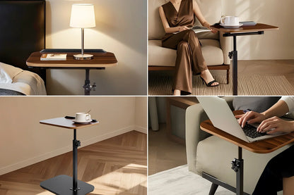 [Table d'ordinateur portable moderne] Table d'appoint moderne en forme de C à hauteur réglable |    360 °   Table rotative pour ordinateur portable, parfaite pour le canapé