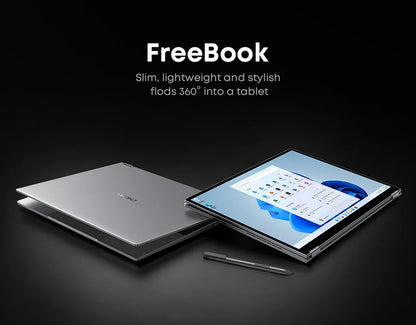 CHUWI FreeBook Ordinateur portable 2-en-1 Tablette 512 Go SSD 16 Go LPDDR5 Intel N150 Écran IPS FHD 13,5" WIFI 6 BT5.2 Windows 11