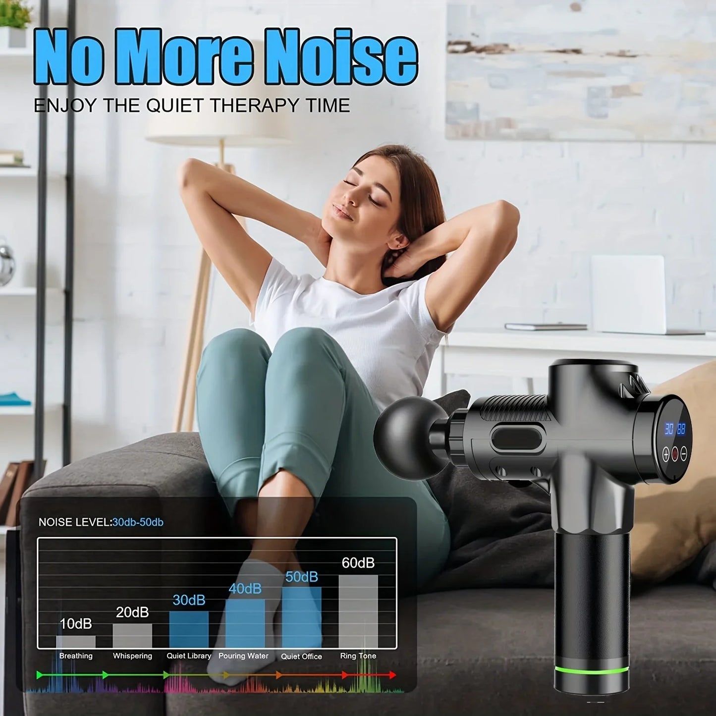 Electric Percussion Massage Gun Deep Tissue Body Massager for Neck Back Shoulder - Fitness Muscle Relaxation Tool