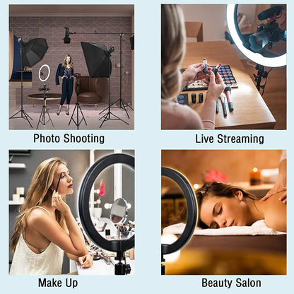 Anneau lumineux LED pour Selfie, lampe chaude et froide avec trépied, télécommande USB à intensité variable pour téléphone, vidéo, lampe de remplissage en direct