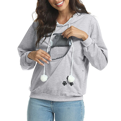 Hoodies For Teen Girls Women'S Solid Sport Casual Funny Cat Ear Zipper Mesh Large Pocket Hoodie 2000s Clothes Y2k