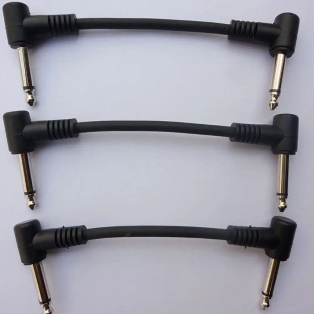 Connecteur Audio de 15cm, fils de cavalier, câble de pédale de guitare à Angle droit, pédale d'effet, connexion d'instrument, câble de raccordement Normal à 2 prises