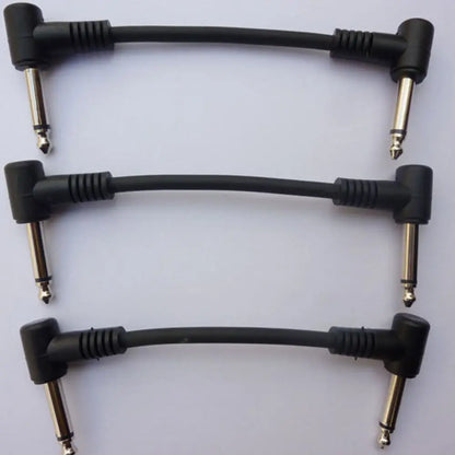 Connecteur Audio de 15cm, fils de cavalier, câble de pédale de guitare à Angle droit, pédale d'effet, connexion d'instrument, câble de raccordement Normal à 2 prises