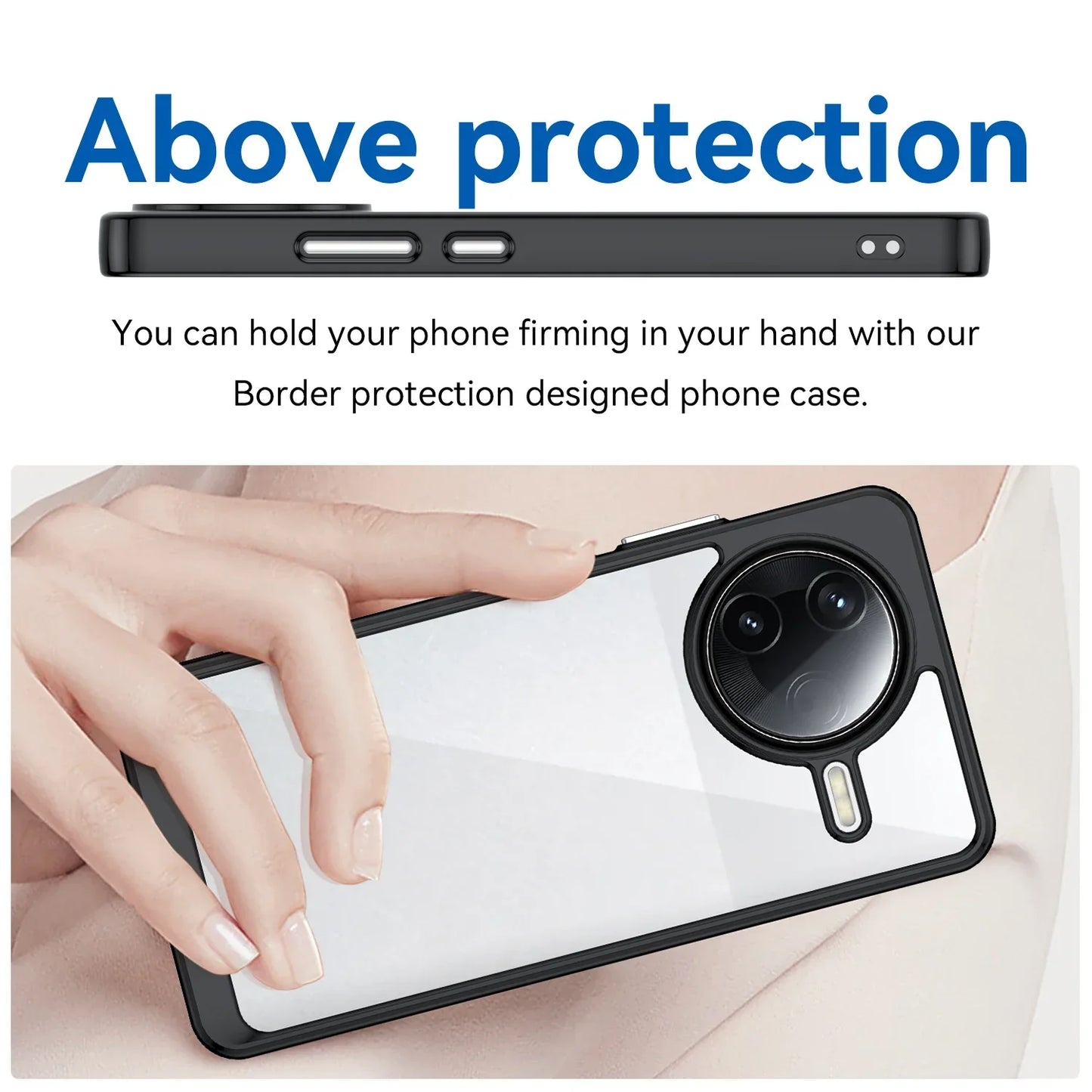 Soft border + hard Acrylic back Coque Fundas coverage Case For Xiaomi ( Redmi K80 / Poco F7 Pro ) Clear covers ????? Phone Cases