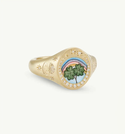 Fashionable and popular stainless steel painted ring, for Valentine's Day, Lion, Mermaid, Love, gold plated, women's jewelry, тильц®