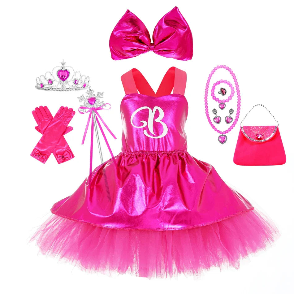 Costume de Cosplay pour filles Robe de soubrette Tutu pour filles Robe d'été à bretelles pour enfants pour Halloween Noël Anniversaire