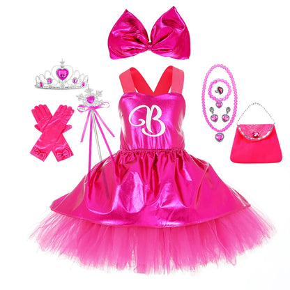 Costume de Cosplay pour filles Robe de soubrette Tutu pour filles Robe d'été à bretelles pour enfants pour Halloween Noël Anniversaire
