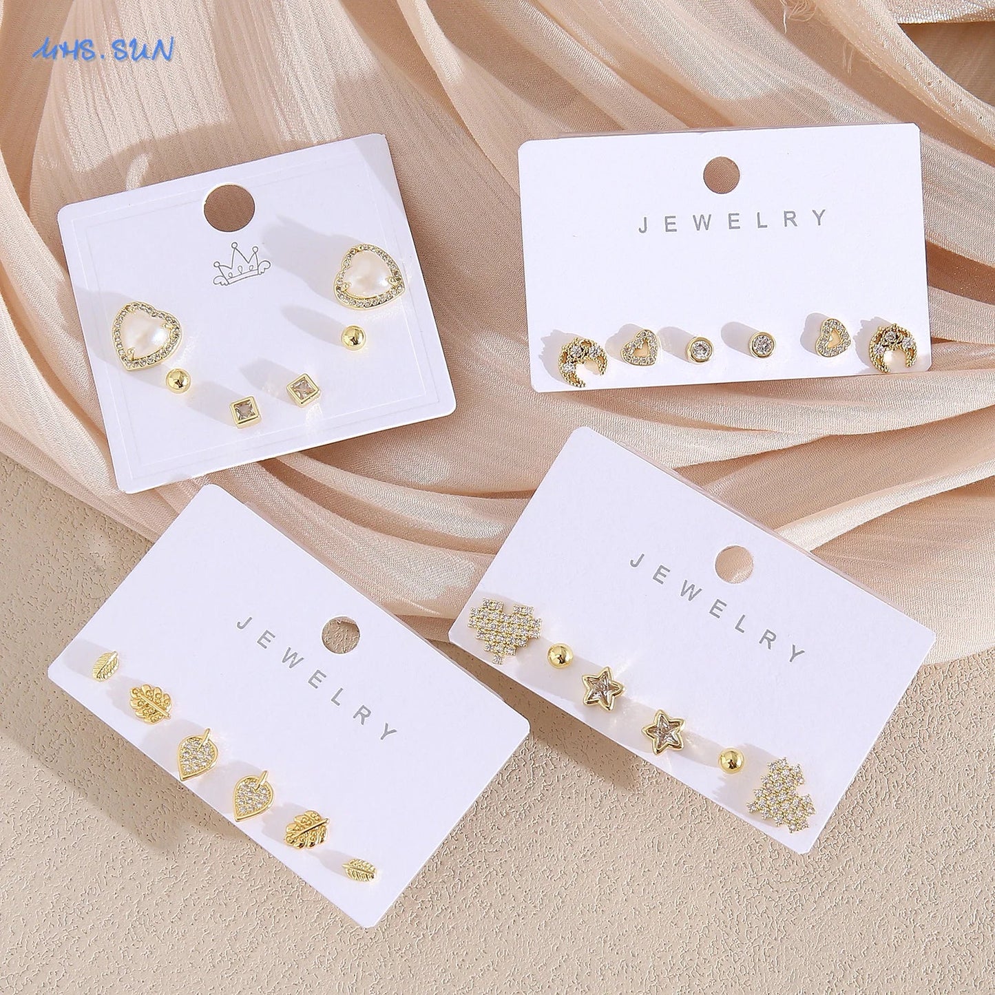 MHS.SUN-Ensemble de Boucles d'Oreilles Creuses en Forme de Cœur, pour Femme et Fille, 3 Paires