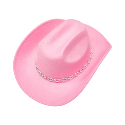 Chapeau de Cowgirl en strass pour femmes, Style occidental rétro, chapeau de soleil à large bord, casquettes de fête à thème