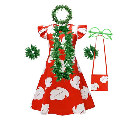 Déguisement de Lilo et Stitch pour enfants, série télévisée animée, robe hawaïenne Lilo pour tout-petits, robe d'été de voyage 2025