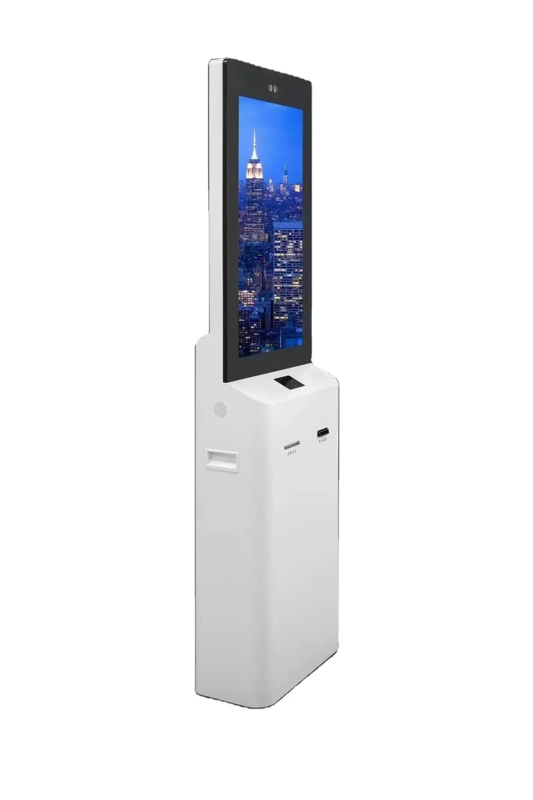 Self-service terminal payment kiosk Personalized check-in in interactive kiosk touch visitor management self-service