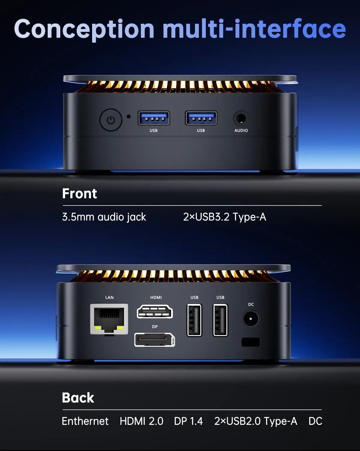 ACEMAGIC E1 N150 16GB DDR4 RAM 512GB SSD WIFI5 BT4.2 4K @ 60Hz UHD Windows 11 Micro Desktop Computer Dual-Band WiFi MINI PC