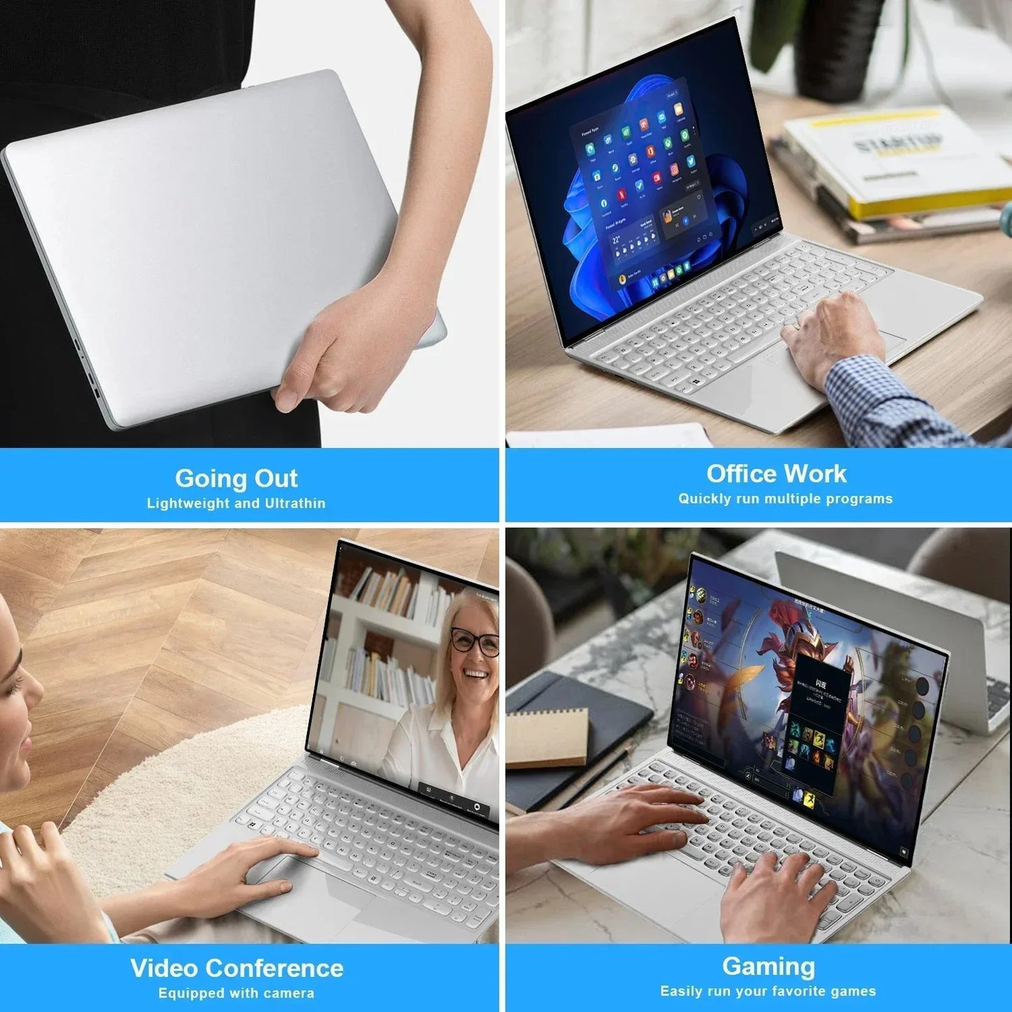 Face ID Laptop 16 Inch IPS Screen 16GB RAM 32GB Intel 11th N95 Netbook Windows 11 Pro Office Notebook RGB Keyboard Portable Pc